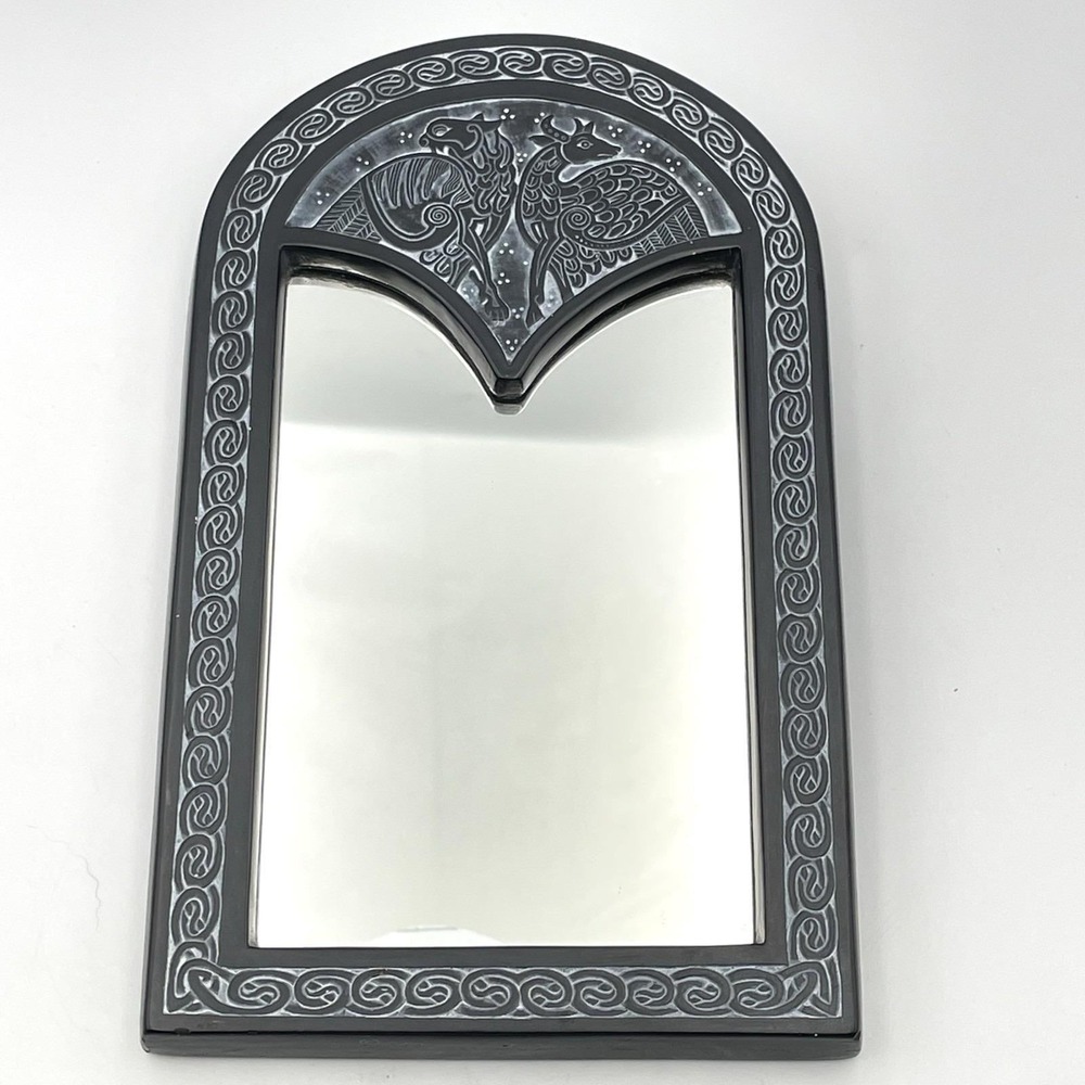 Vintage 1983 Facsimiles Ltd Celtic Mirror D14 Book of Kells Lion Ox Wall Decor